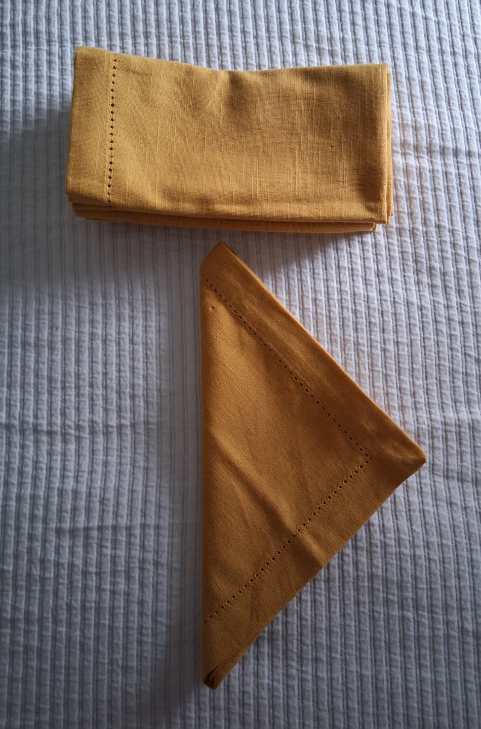 Orange-Brown Linen Napkins Set