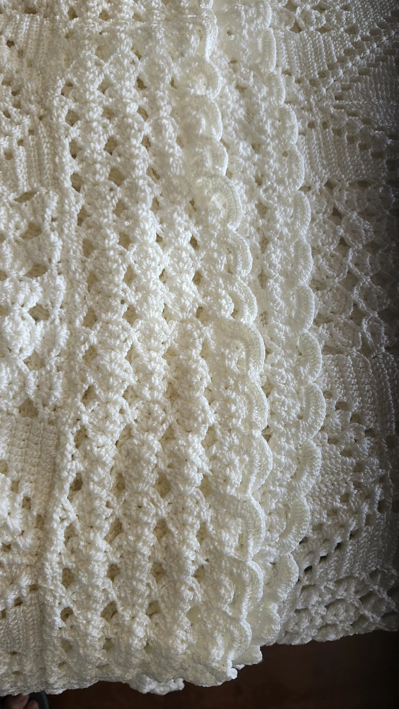 Handmade Cream Crochet Bedding-fits Double, Queen or King Bed - photo 4