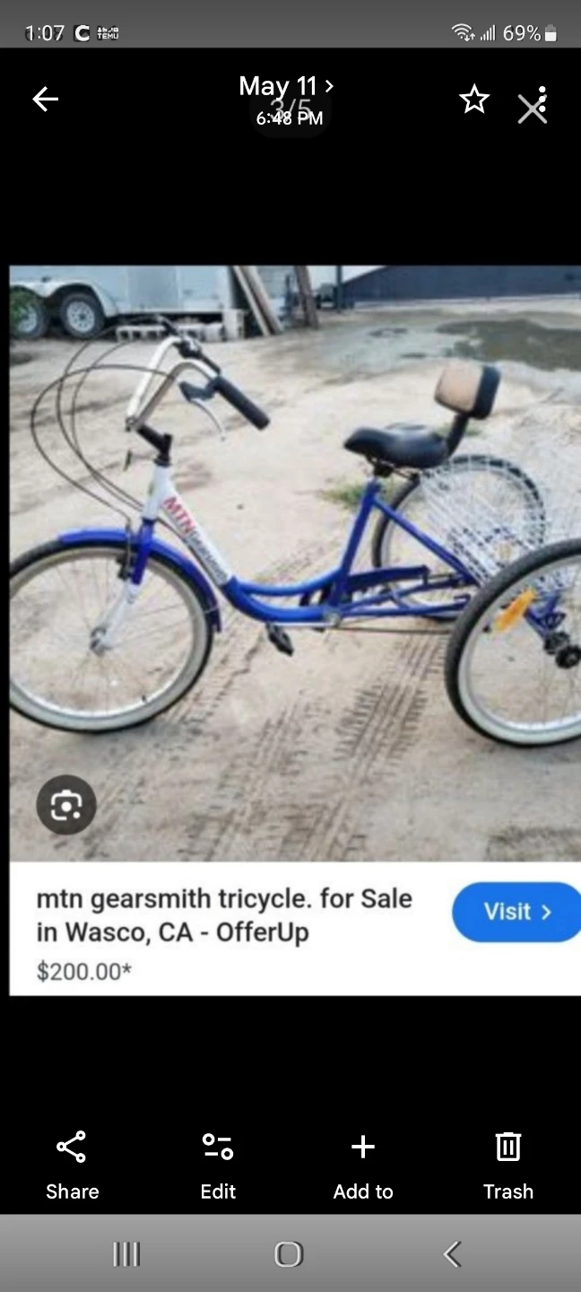 Mtn gearsmith 26in. Trike great condition.