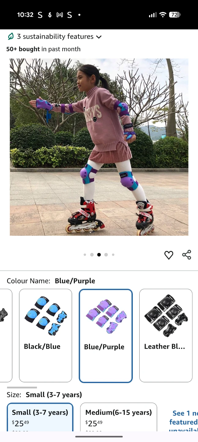 Bosoner Blue/Purple Protective Gear Set (Small) - photo 4