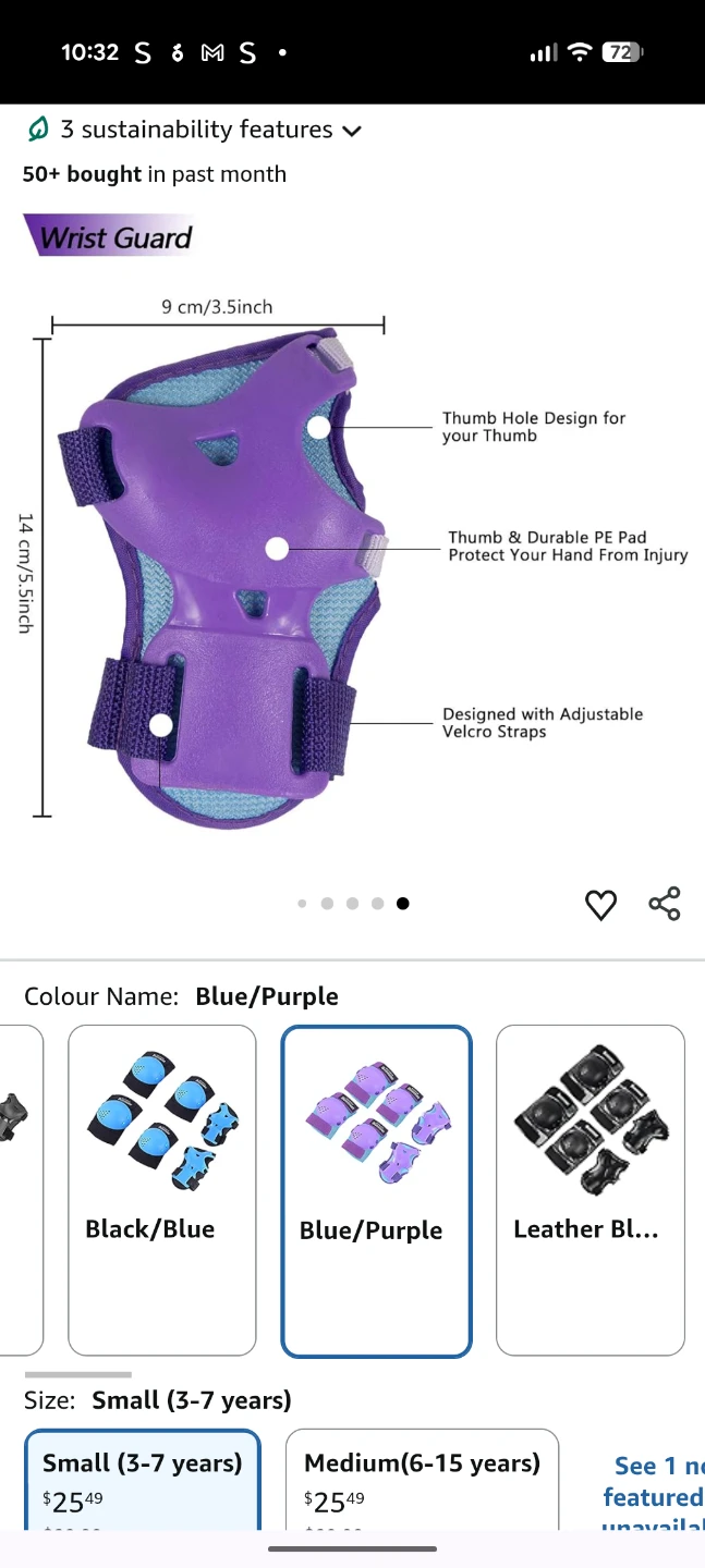 Bosoner Blue/Purple Protective Gear Set (Small) - photo 5