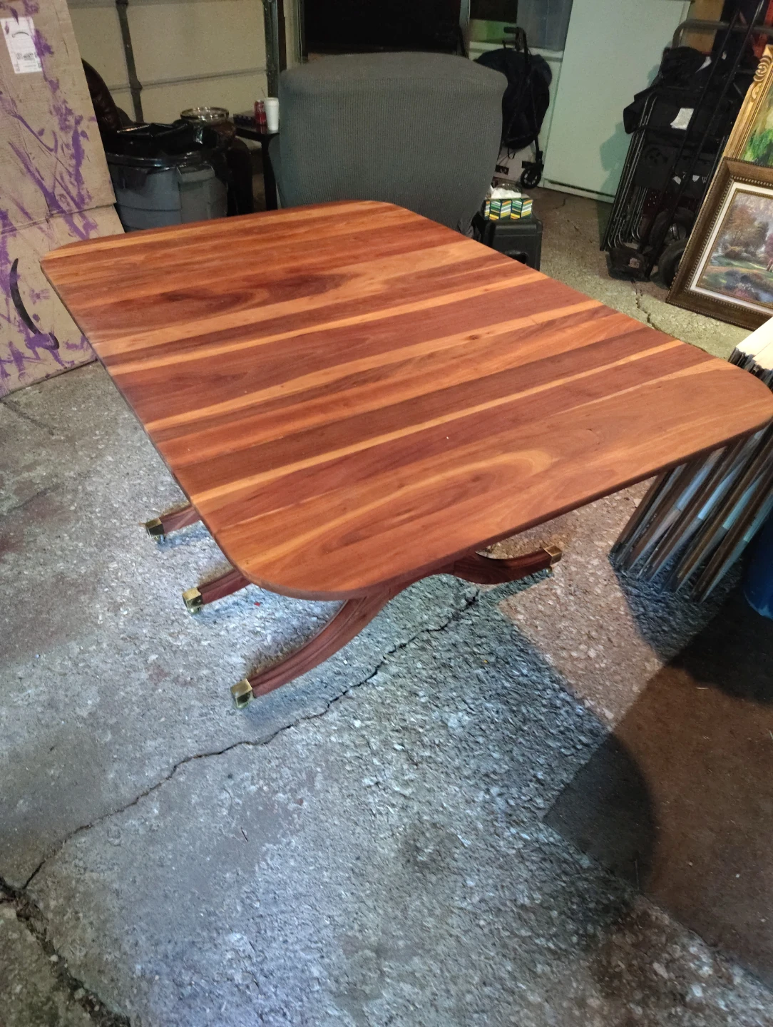 Restored Wooden Drop Leaf Dining Table Antique