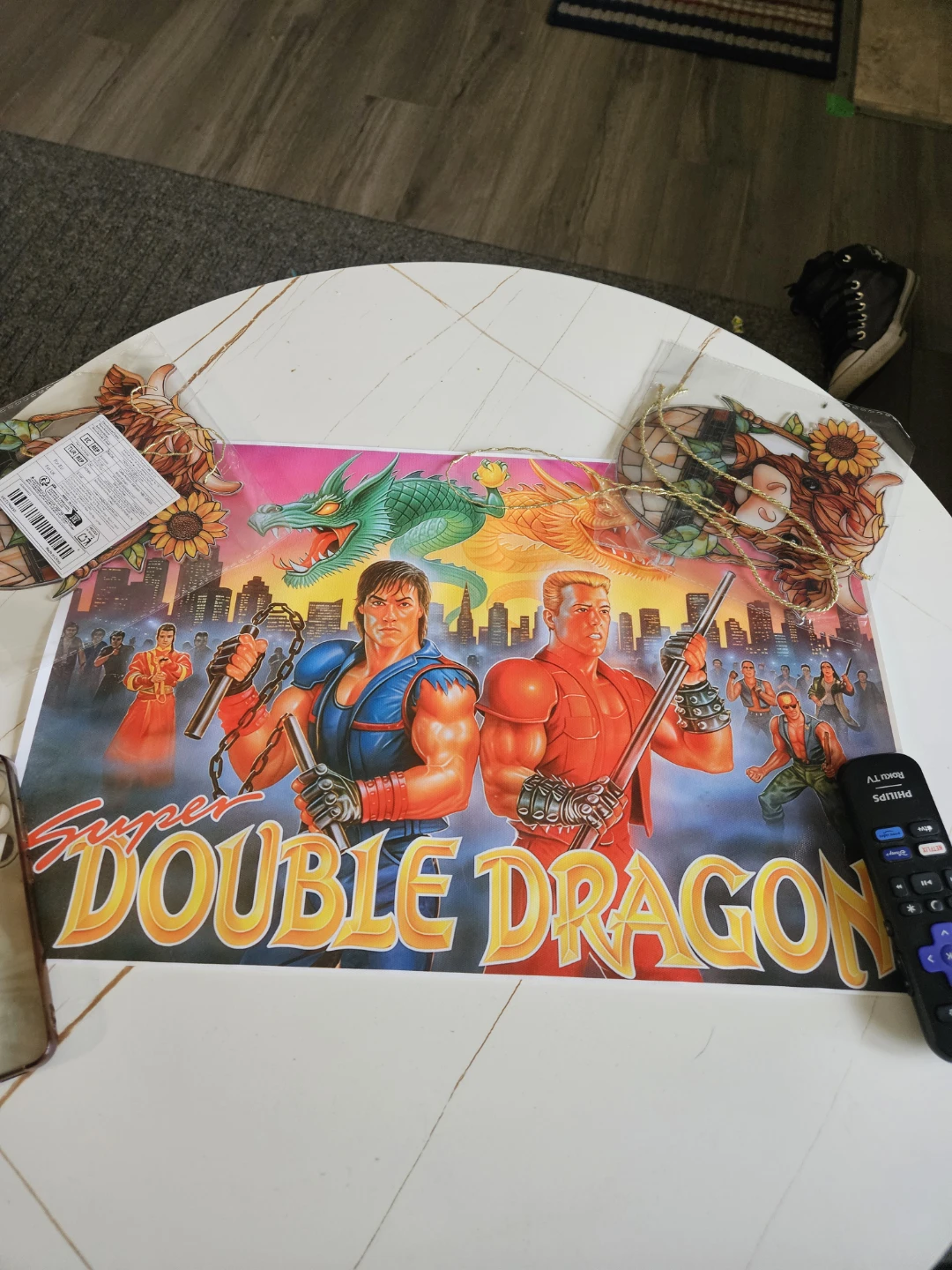 Super Double Dragon Poster print fabric