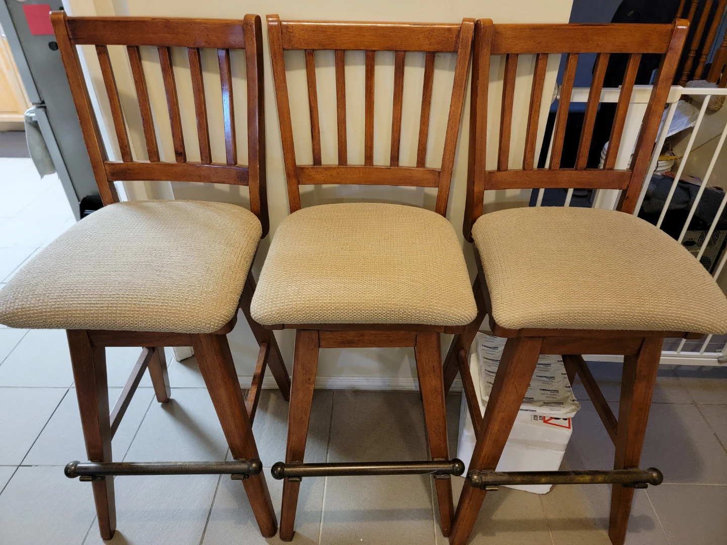 Set of 3 Swivel Bar Stools