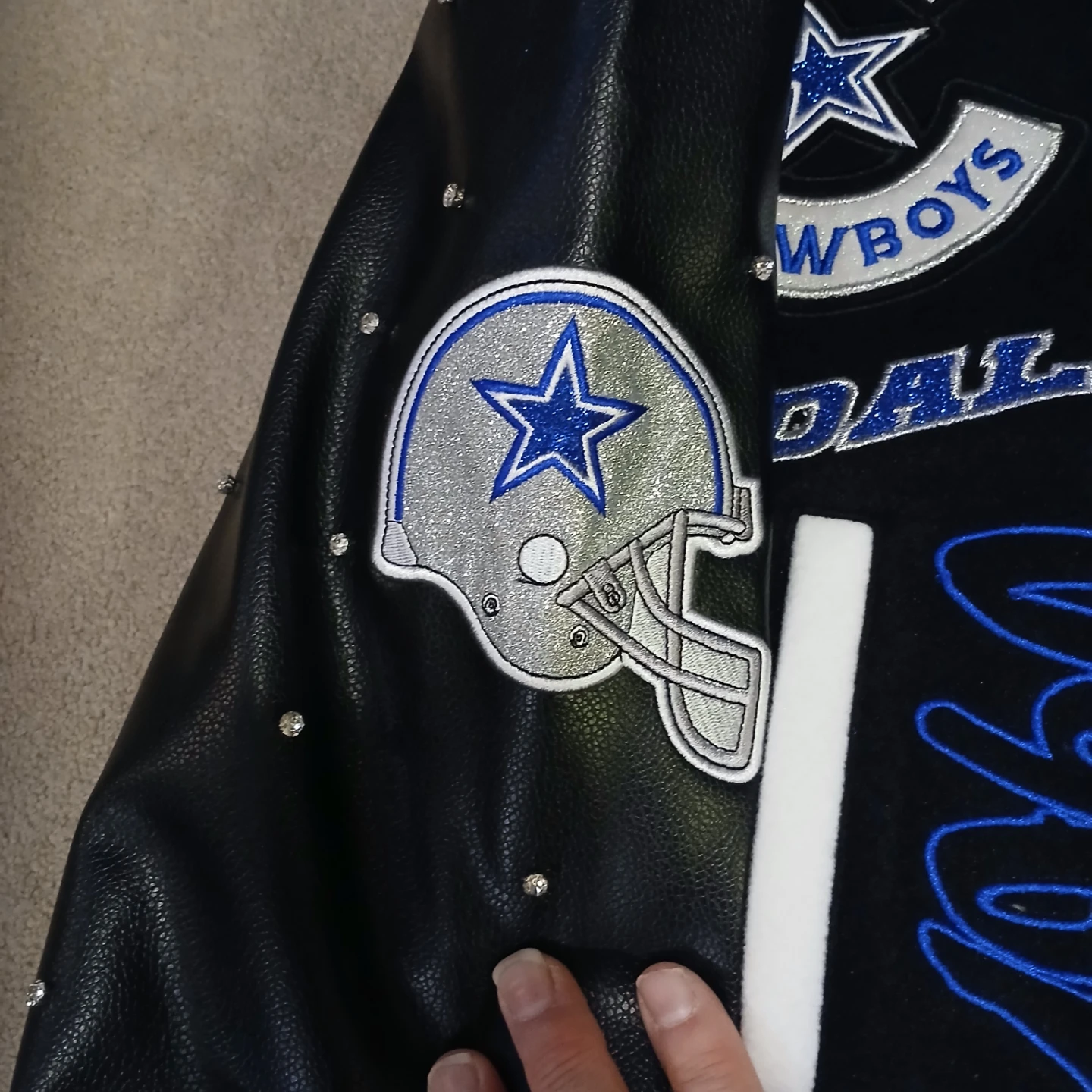 Dallas Cowboys Varsity Sparkle Jacket - XS Black - photo 3