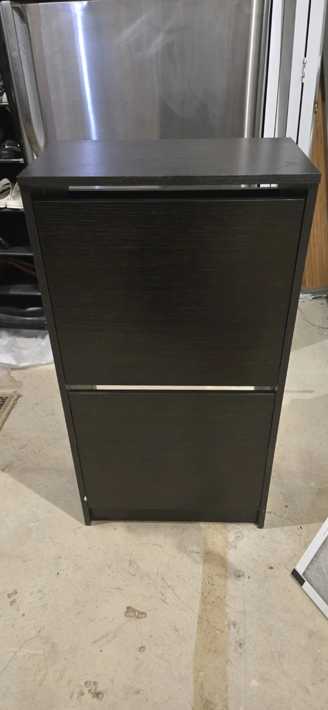 Dark Wood 2-Tier Shoe Cabinet - photo 2