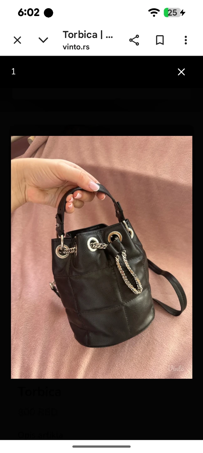Zara Black Quilted Bucket Bag