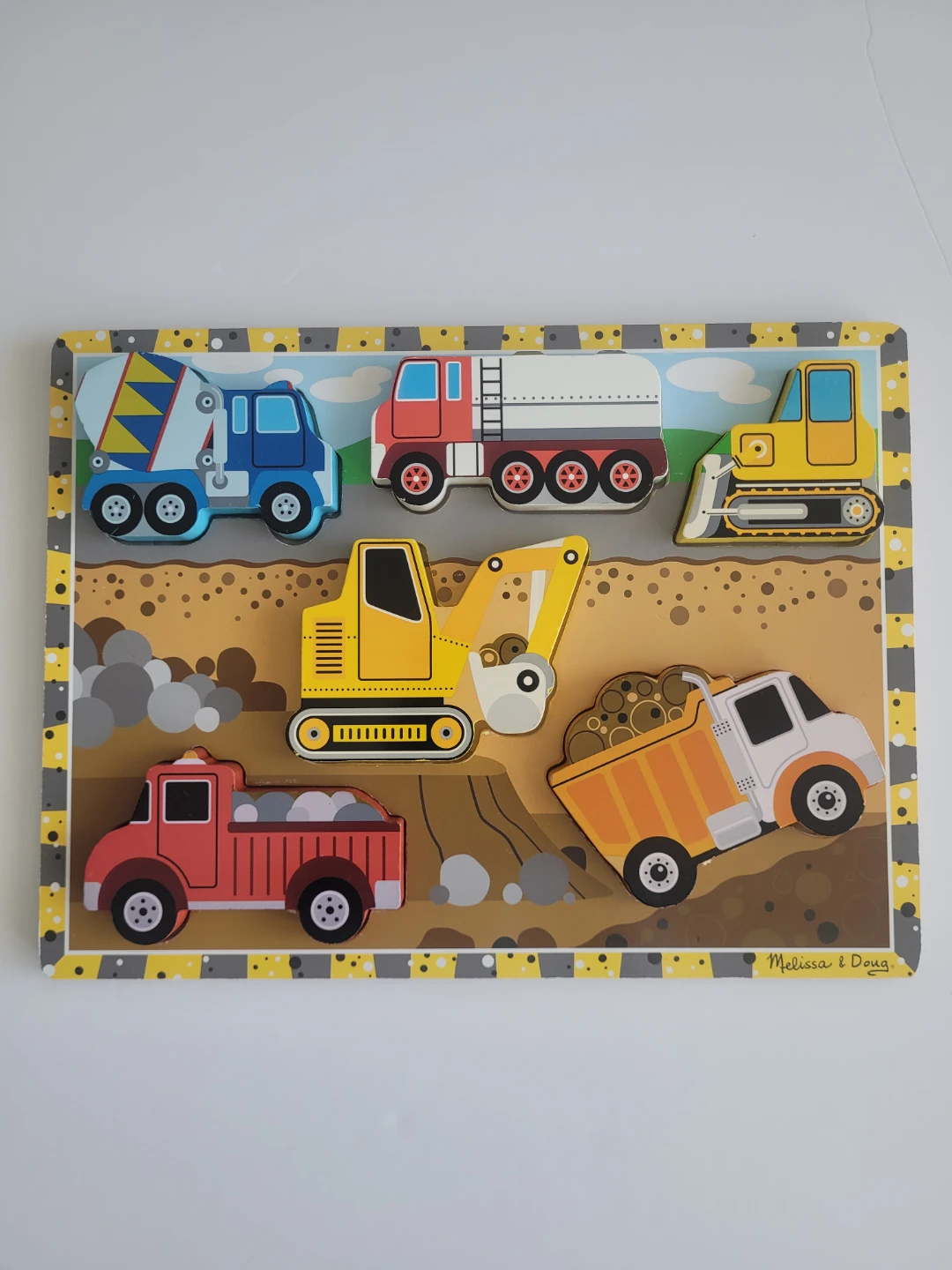 Melissa & Doug Wooden Construction Vehicles Puzzle