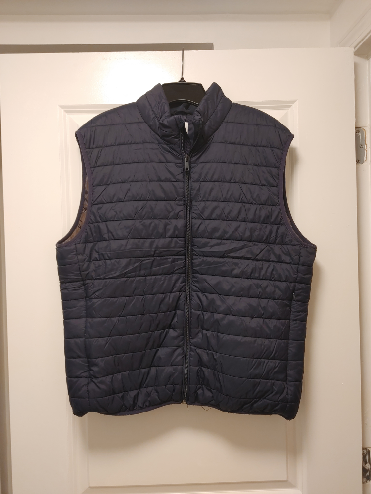 Men's ZARA Puffer Vest Navy Blue Size XL