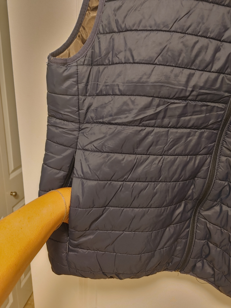 Men's ZARA Puffer Vest Navy Blue Size XL - photo 2