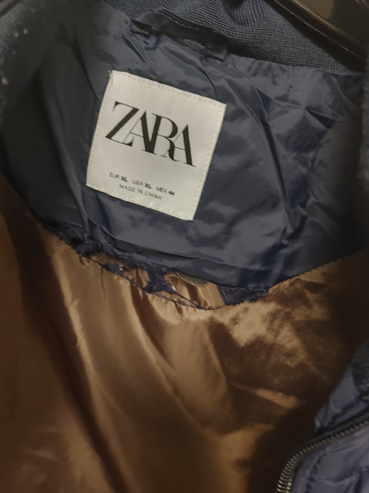 Men's ZARA Puffer Vest Navy Blue Size XL - photo 3