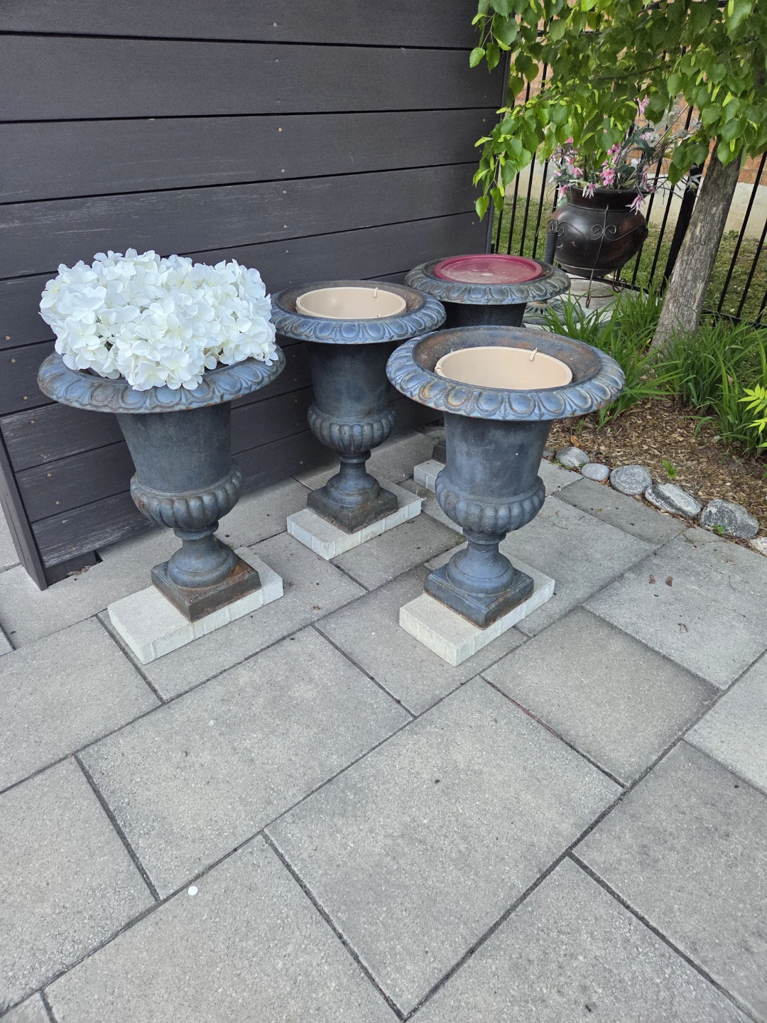 Vintage Cast Iron Urn Planters (Set of 6) - photo 3