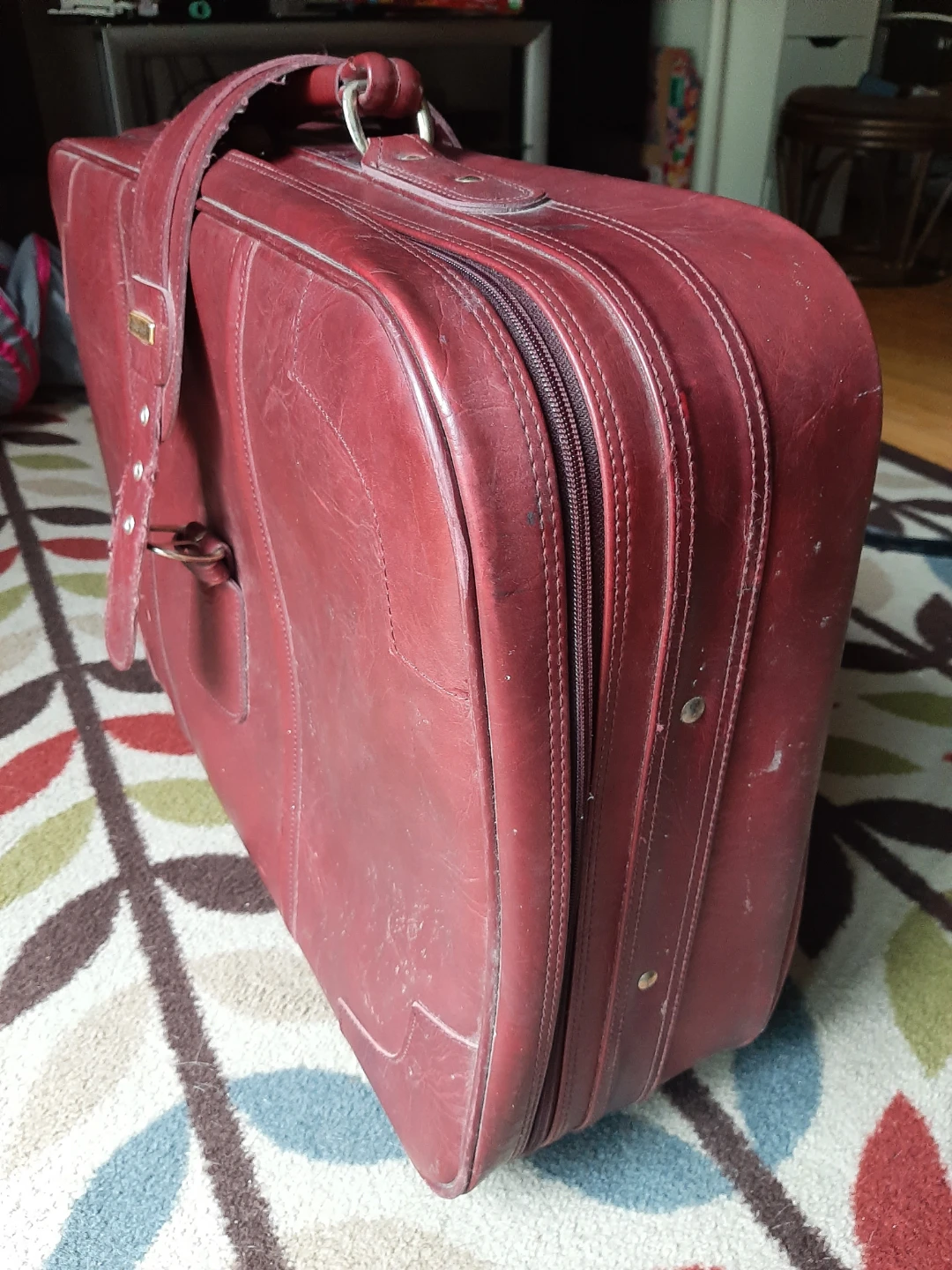 Vintage Burgundy Suitcase/Briefcase
