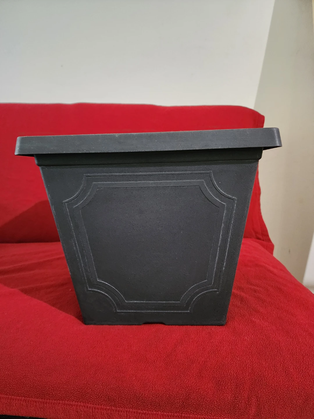 Dark Gray Square Planter Pot