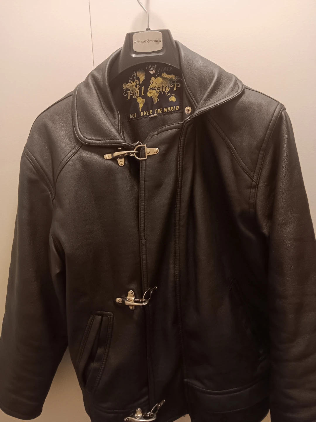 Full Stop "All Over The World" Black Faux Leather Jacket - photo 3