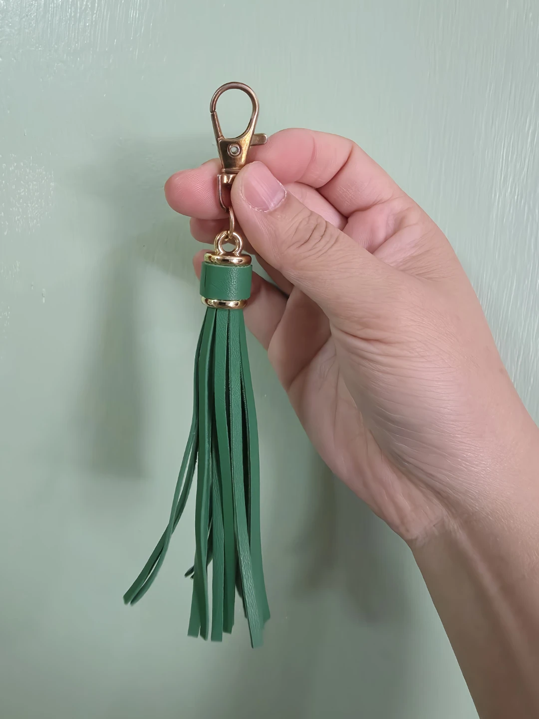 Green Tassel Keychain Charm