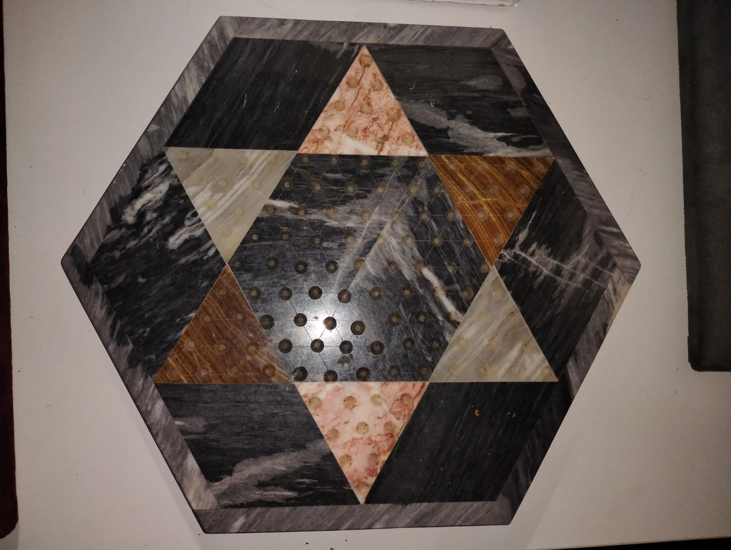 Marble Hexagonal Game Board