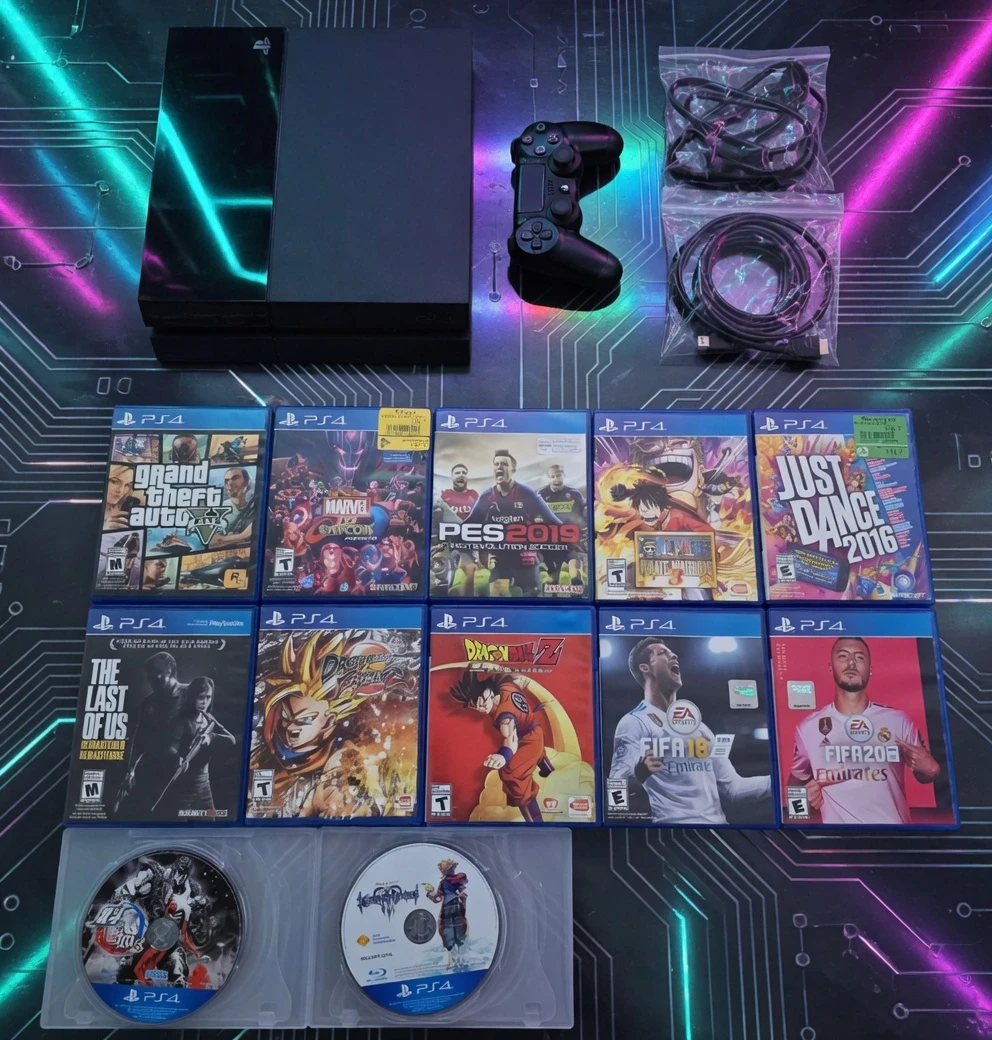 PS4 Console Bundle - Mint Condition (12 Games Included)