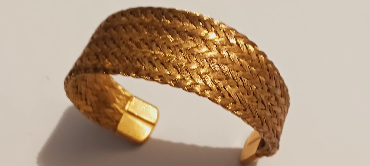 Pretty Gold Tone Woven Cuff Bracelet