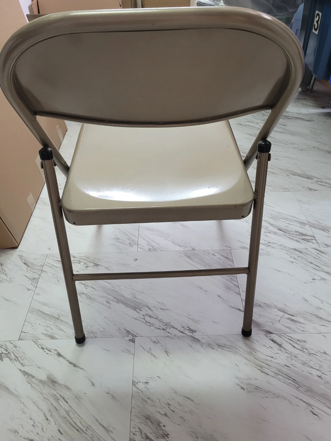 2 Metal Folding Chair - Beige - photo 2