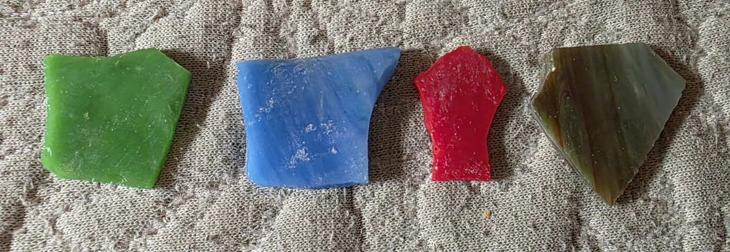Assorted Stained Glass Pieces - Green Blue Red Brown CASH ONLY