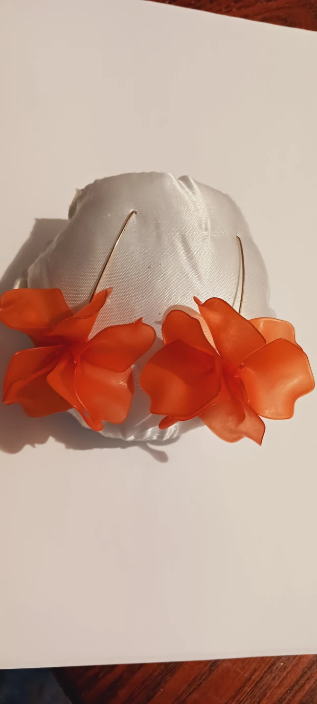 Cute Summertime Orange Flower Dangle Earrings - photo 2