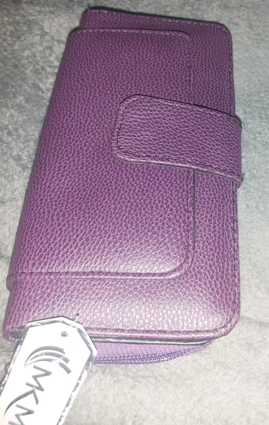 Purple Textured Wallet with Zipper - photo 2