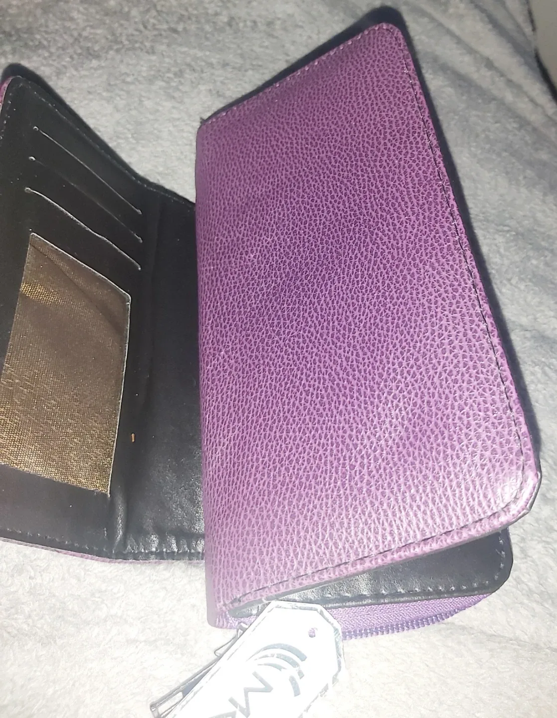 Purple Textured Wallet with Zipper - photo 5