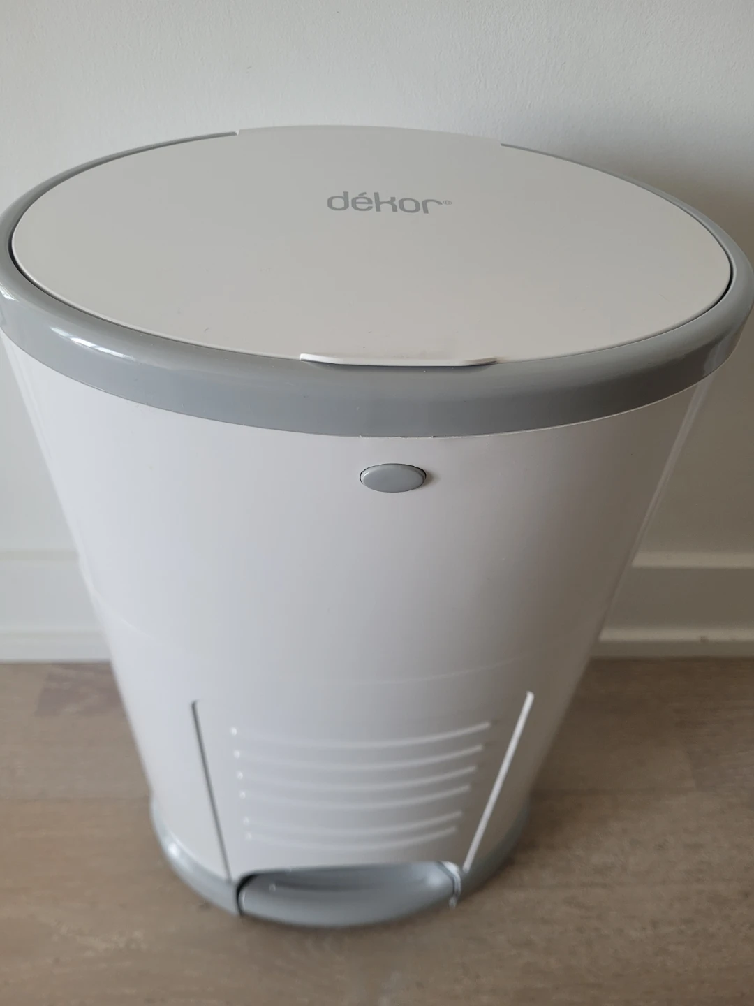 Dékor Mini Diaper Pail White/Grey