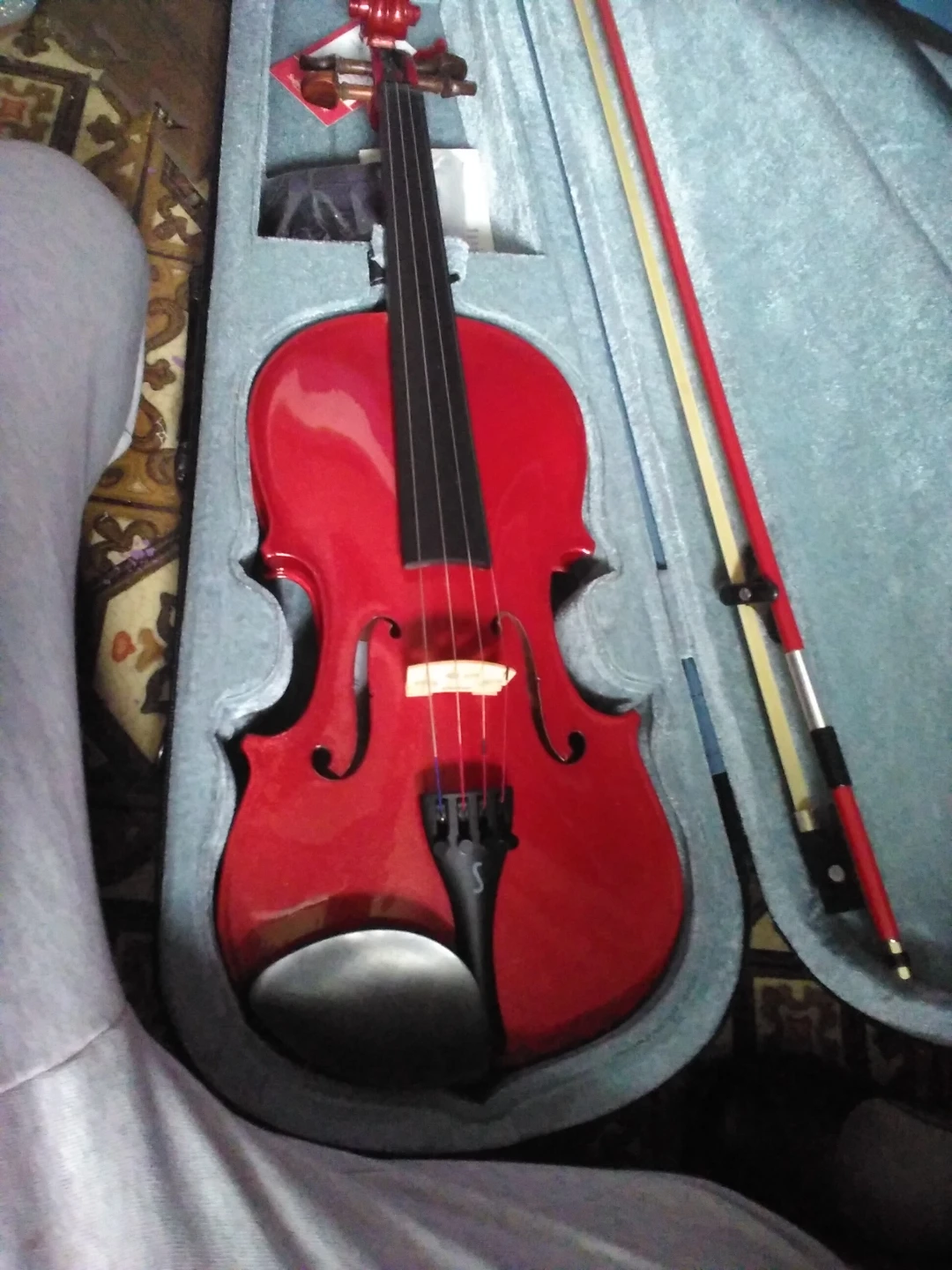 Red Violin with Case and Bow - photo 2