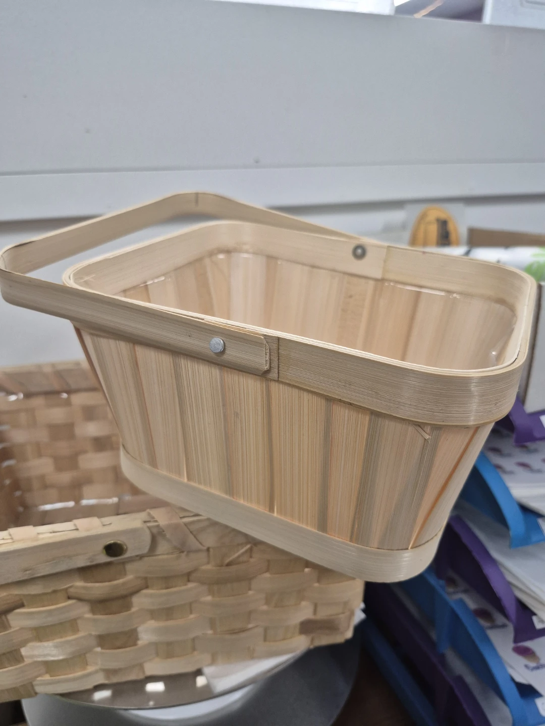 Woven Wood Basket with Handles - photo 2