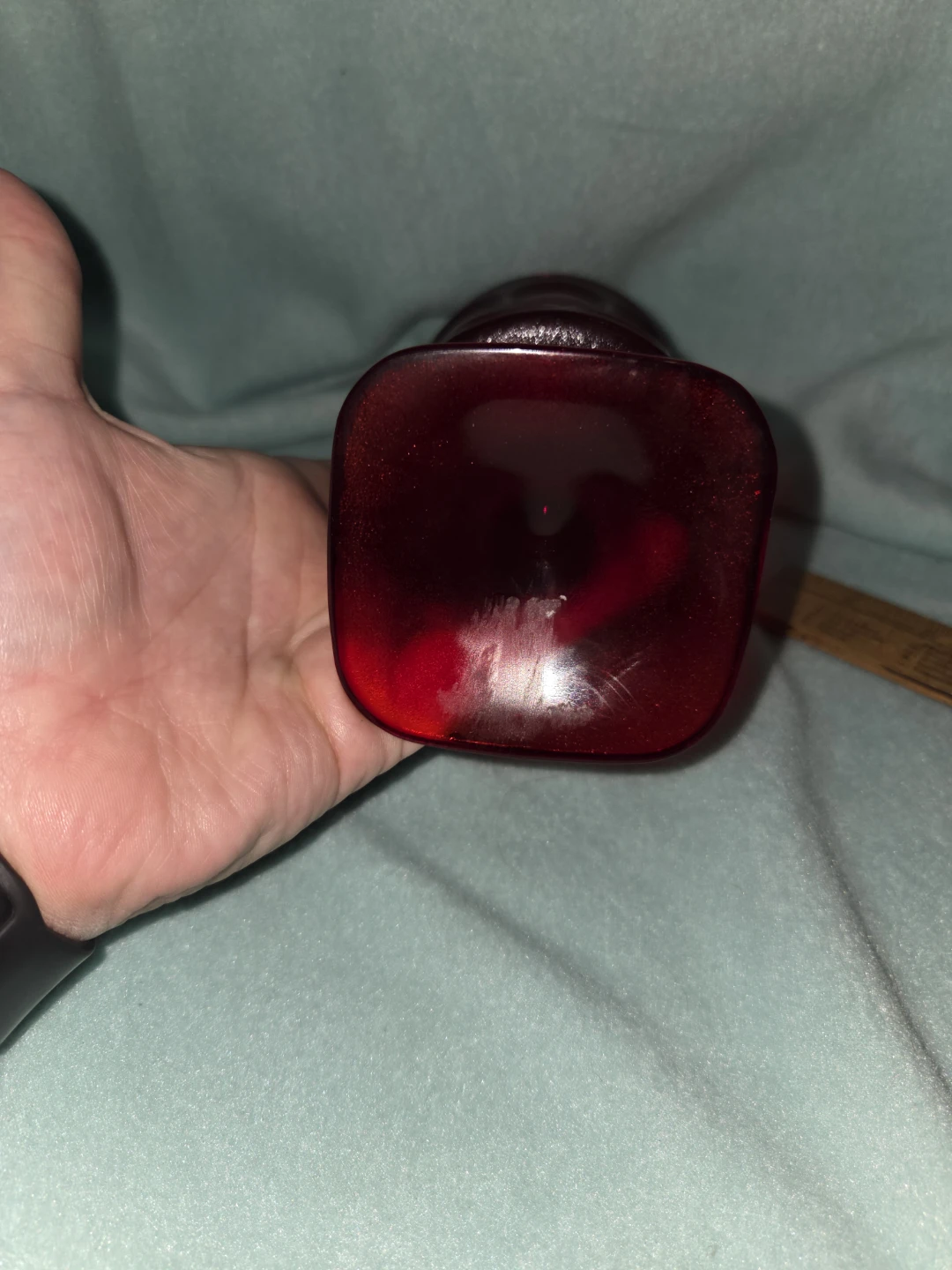 Ruby Red Glass Goblet - photo 3