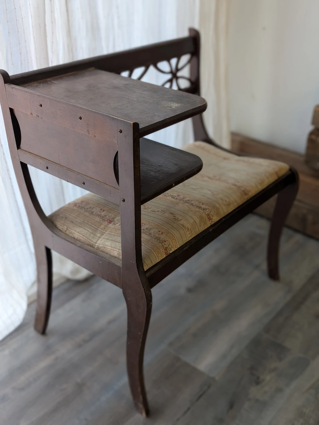 Antique Wooden Telephone Table with Seat - photo 2