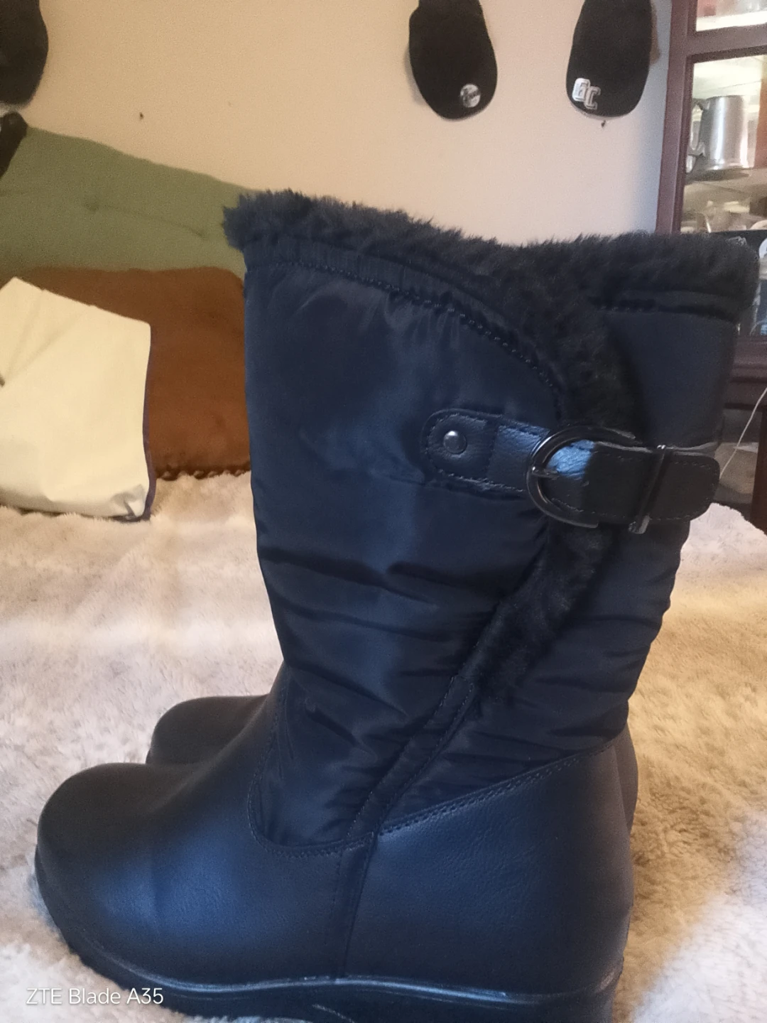 Black Winter Boots with Fur Trim - photo 3