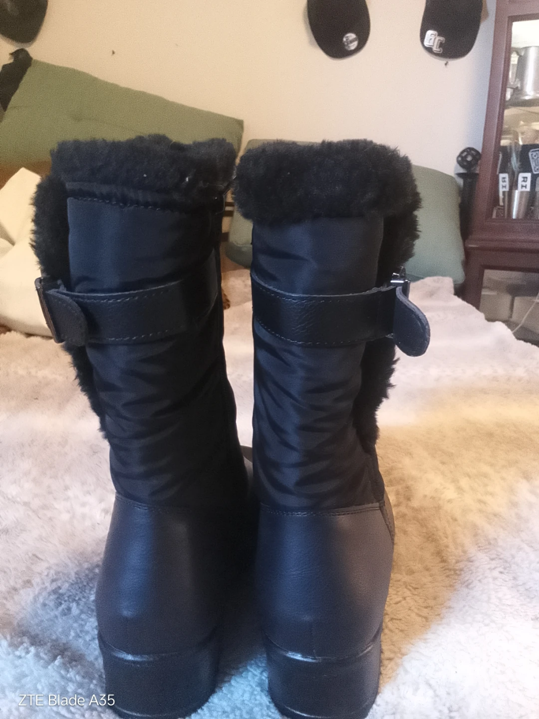 Black Winter Boots with Fur Trim - photo 4