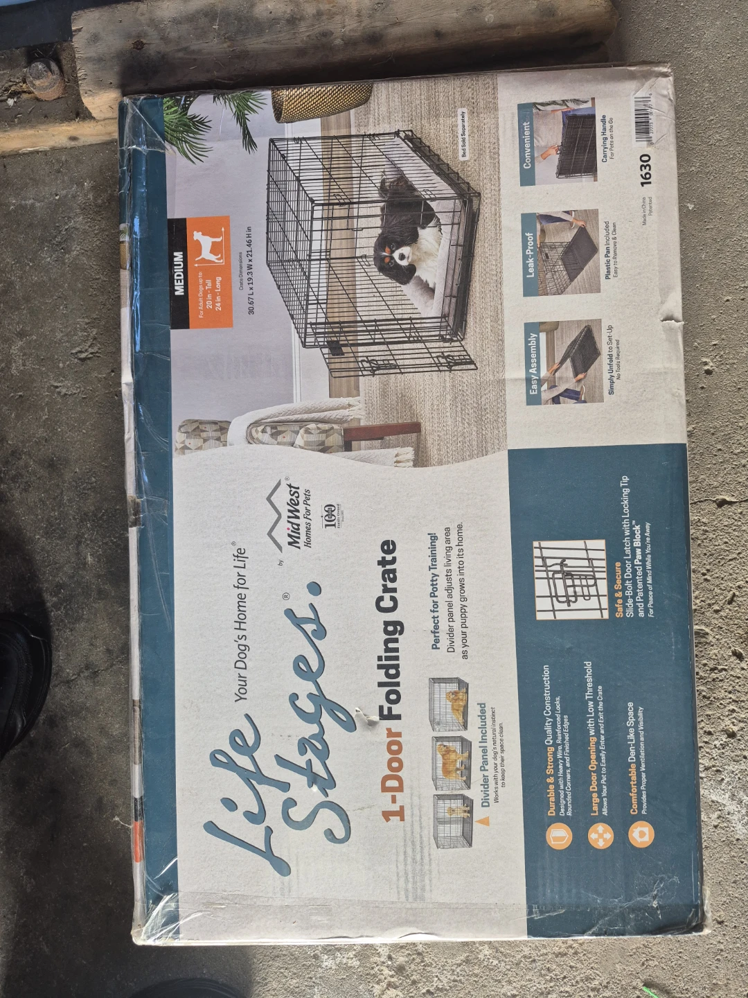 MidWest Life Stages 1-Door Folding Dog Crate - Medium - photo 2