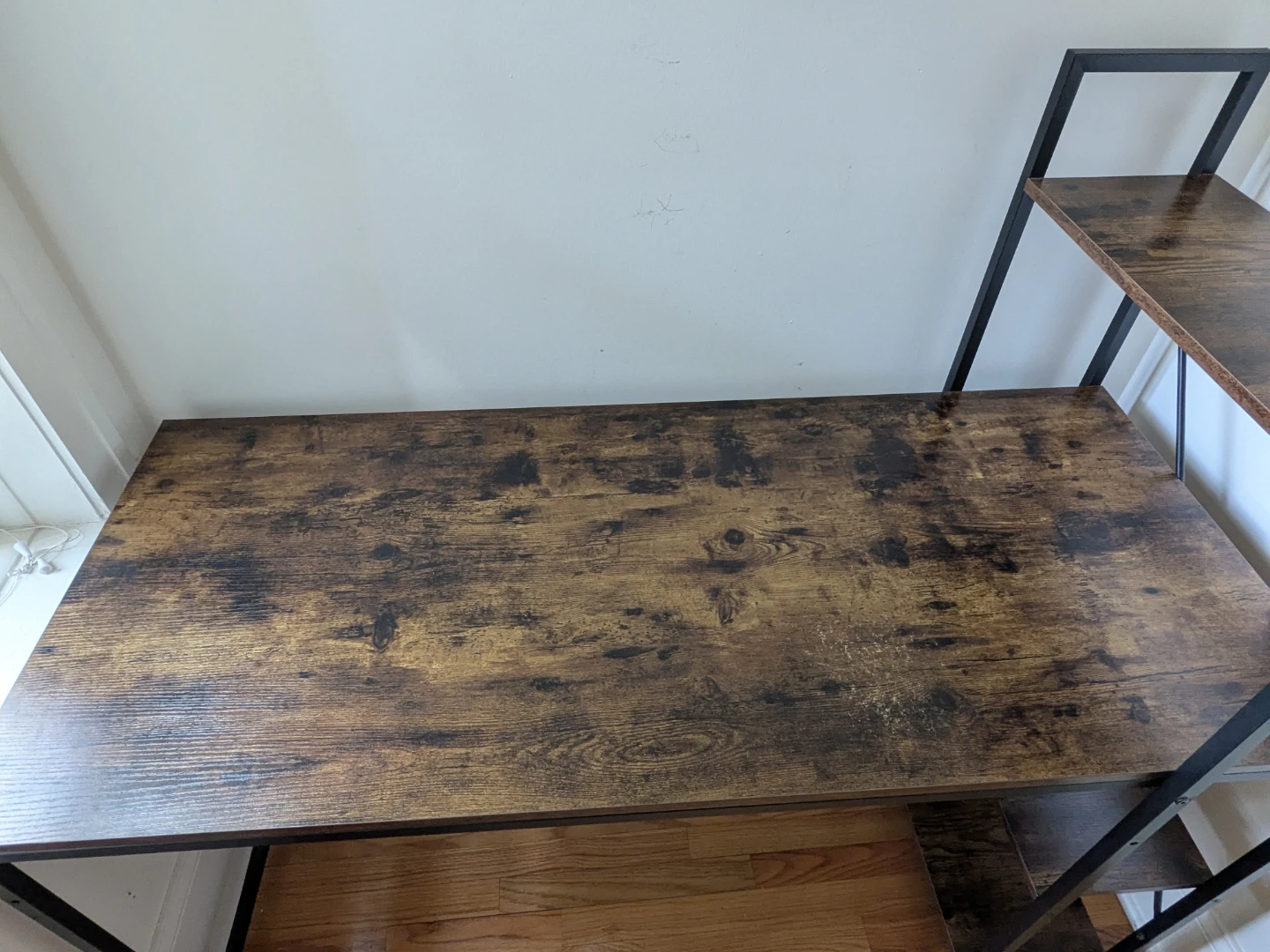 Brown Computer Desk with Adjustable Shelves - photo 2
