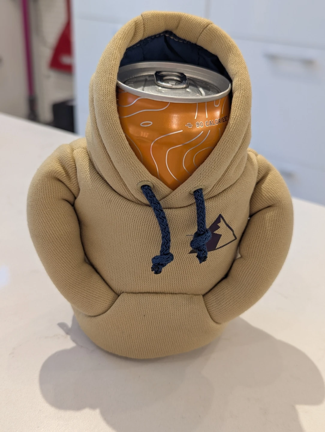 Puffin hoody shaped drink cozy