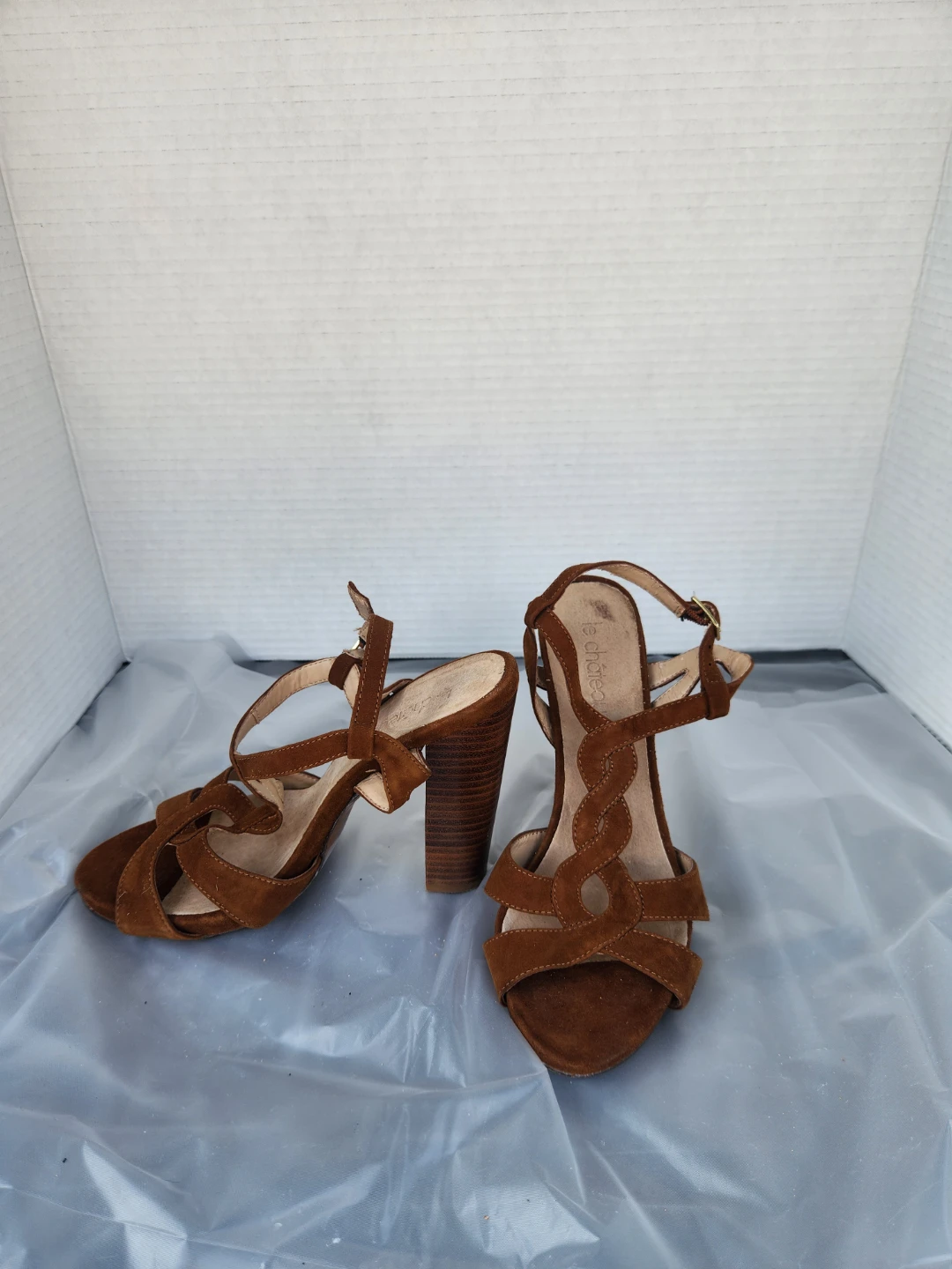 Le Château Brown Suede Strappy Heels