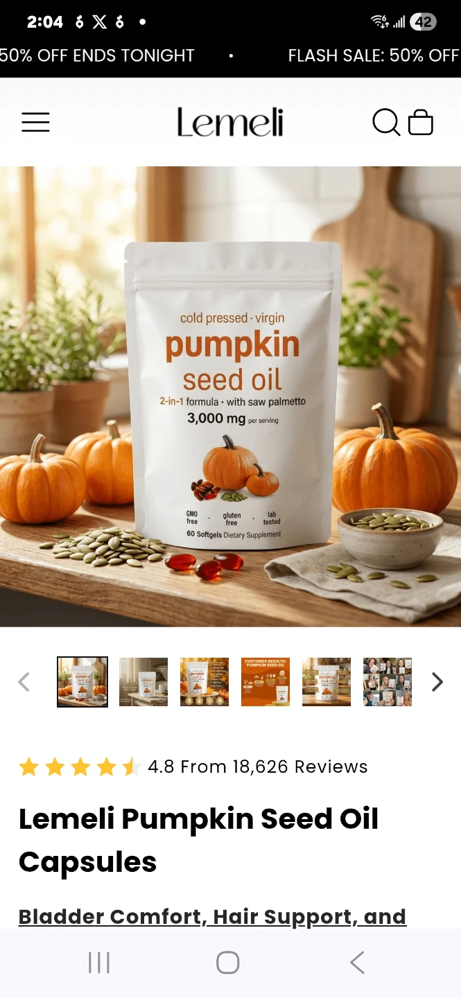 Micro Ingredients Pumpkin Seed Oil Softgels with Saw Palmetto - photo 3