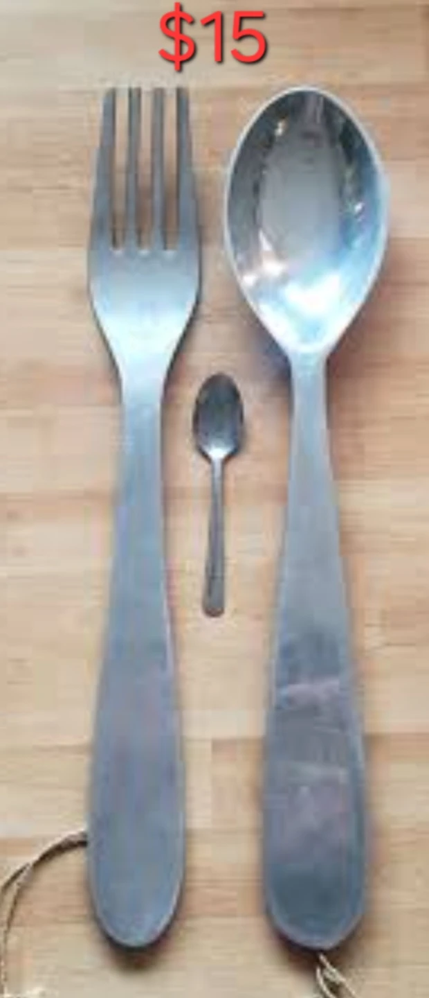 Giant Fork and Spoon Set with Mini Spoon