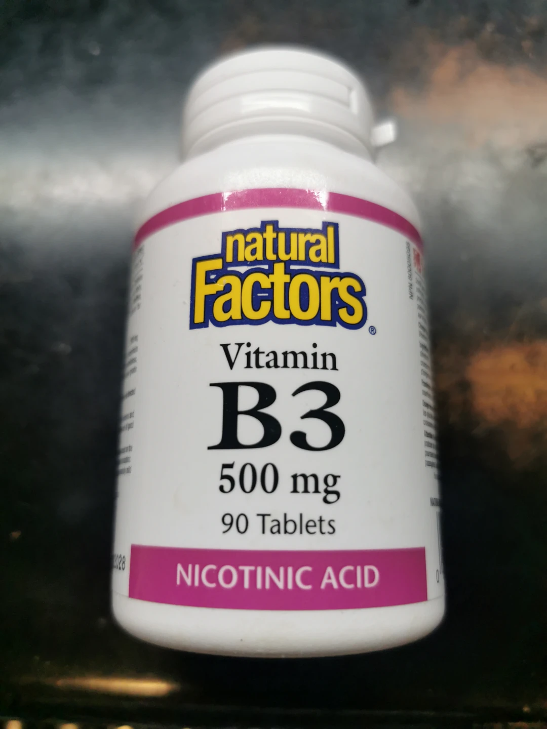 Natural Factors Vitamin B3 500mg Nicotinic Acid 90 Tablets