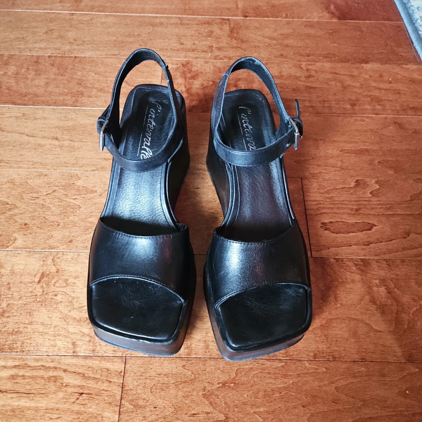 l'Intervalle Chunky Platform Sandals in Black Leather - photo 2