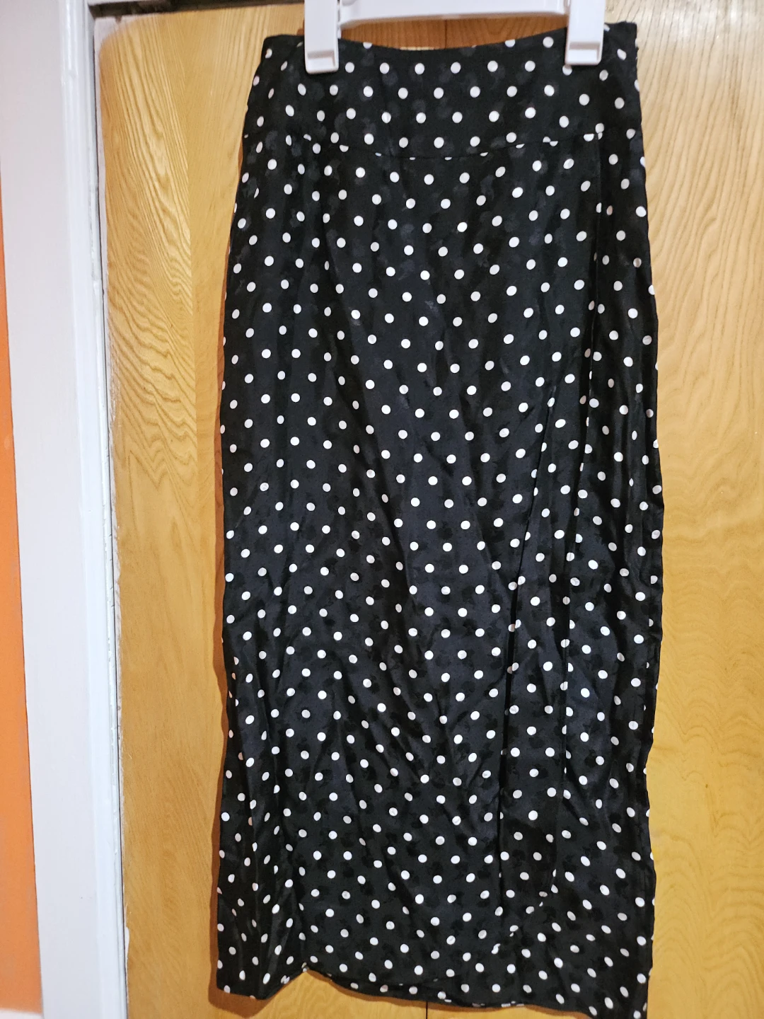 Kate Spade New York Black & White Polka Dot Midi Skirt
