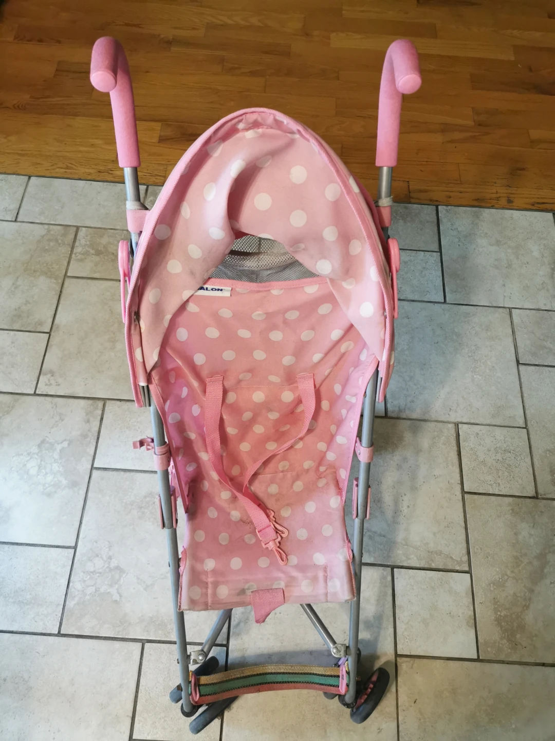 Pink Polka Dot Doll Stroller