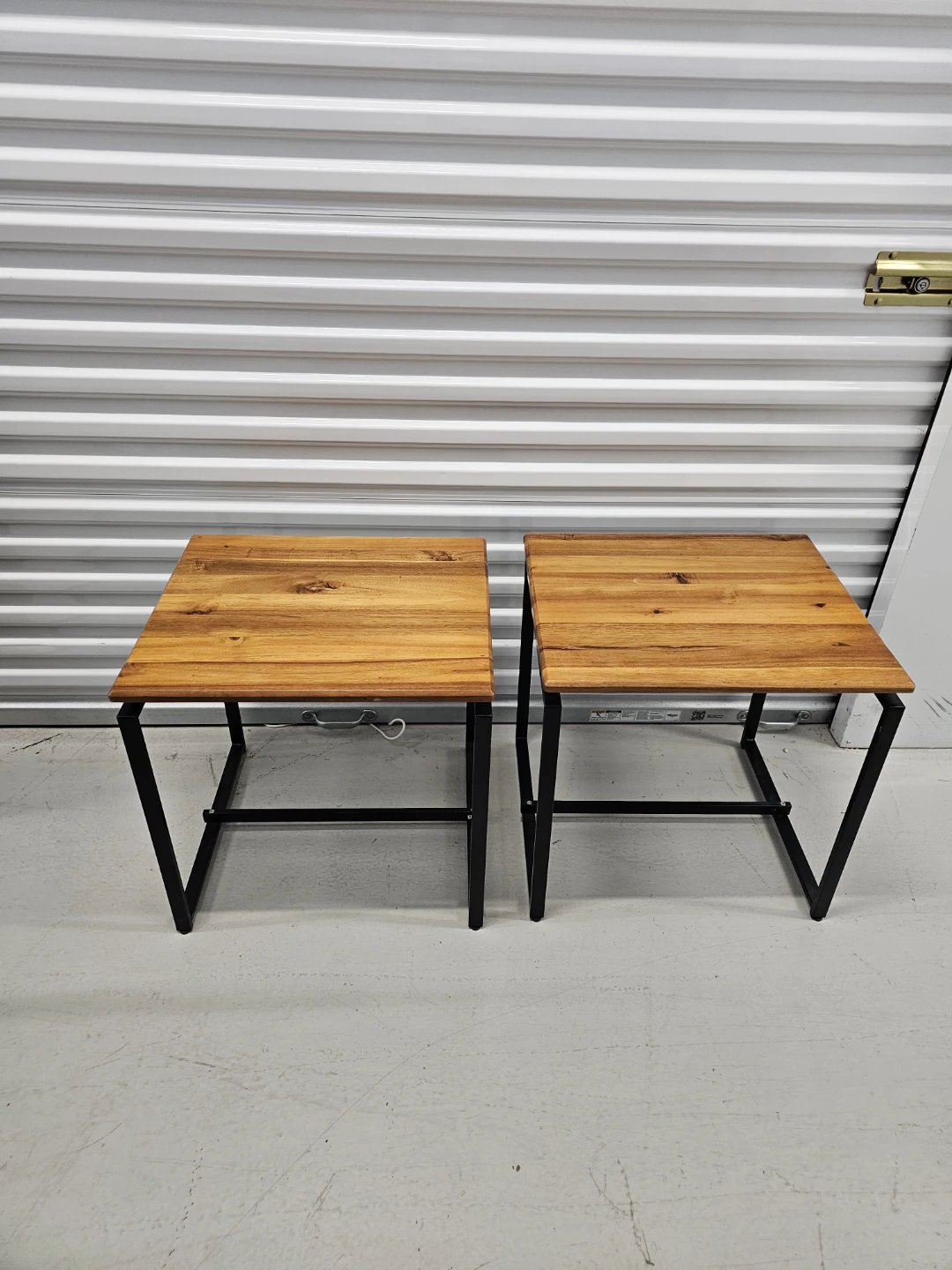 Set of 3 Wood & Metal Accent Tables - photo 5