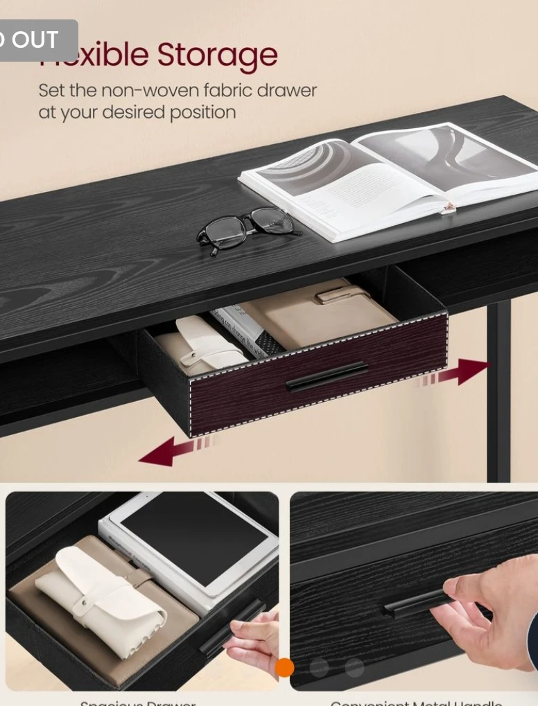 Black Standing Desk with Built-in Charging Station - photo 2