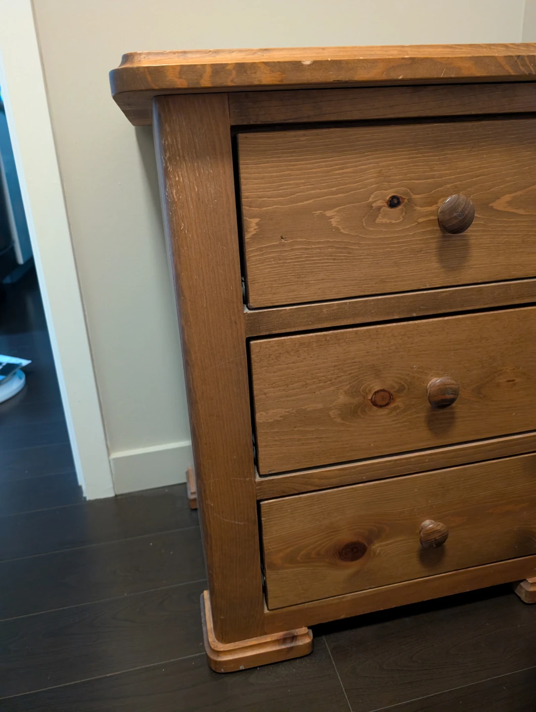 Wooden 3-Drawer Nightstand - photo 4