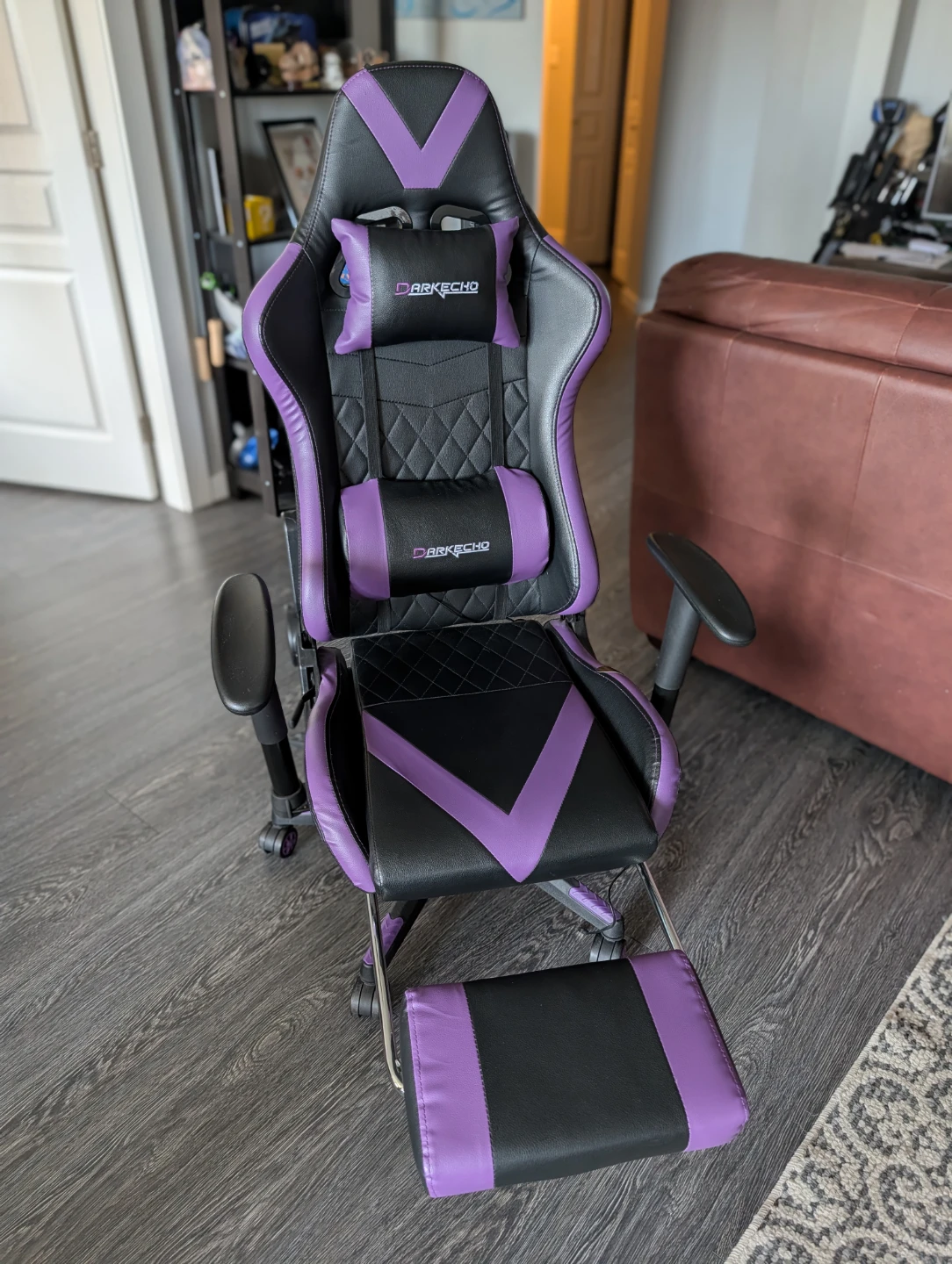 DarkEcho Gaming Chair - Purple and Black 🌱