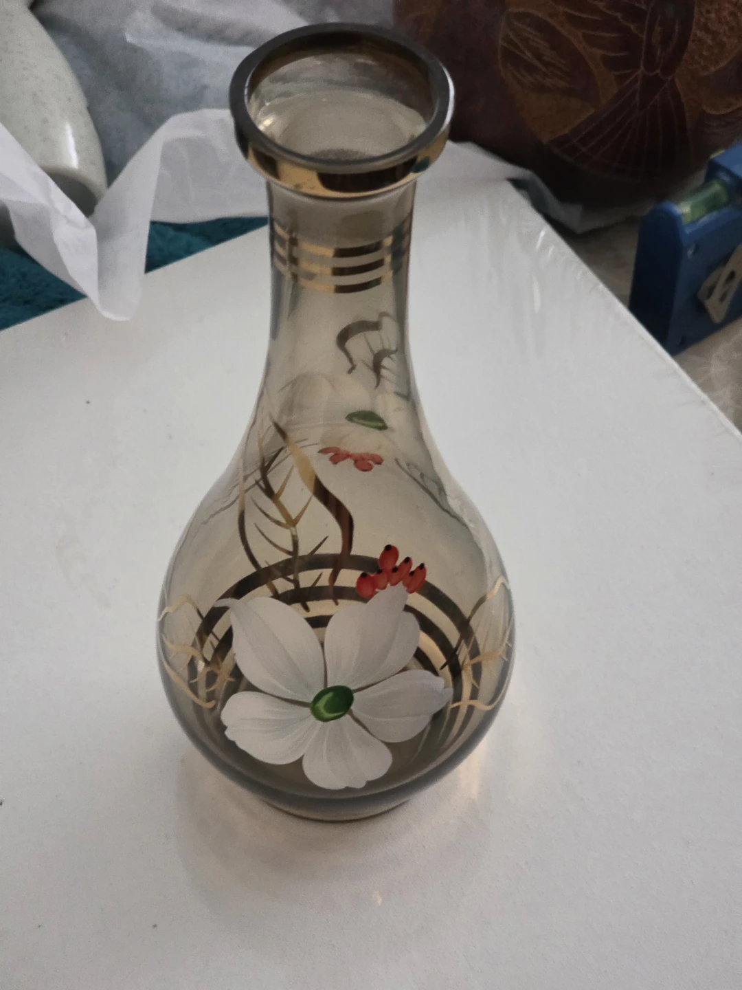 Hand painted vase and glasses - photo 3